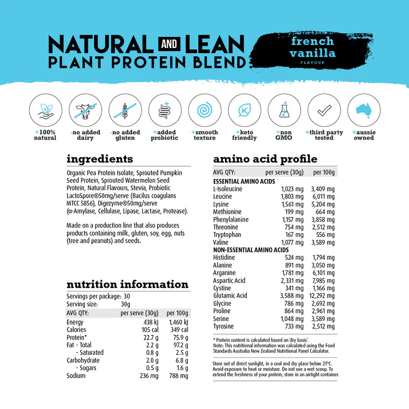 White Wolf Natural & Lean Plant Protein 900g